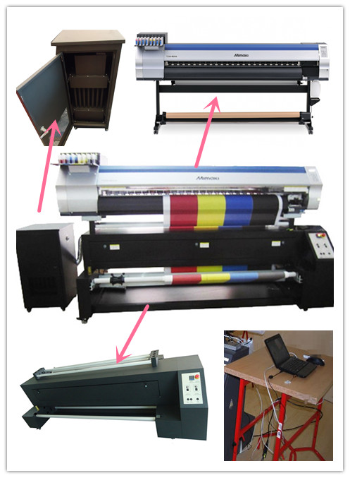 1.8m Printer van Inkjet van de Drukbreedte de Ononderbroken voor Katoenen Zijde en Polyester 0