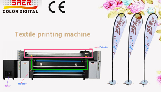 3.2m grootformaat Stoffenprinter met bevestigingseenheid all-in-one machine
