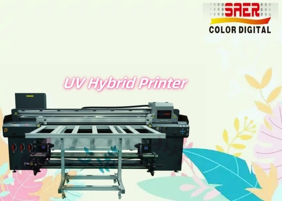 SAER 1.8M Roll to Roll & Flatbed Digital UV Hybrid Printer CMYKW Vernis