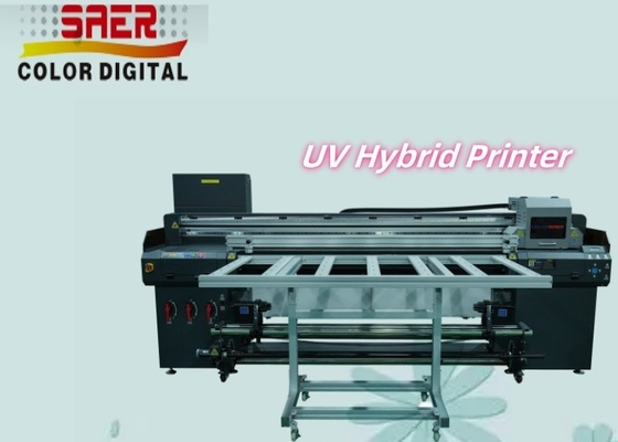 Acrylinkt CMYK 1.8m Roll To Roll En Flatbed UV Hybrid Printer