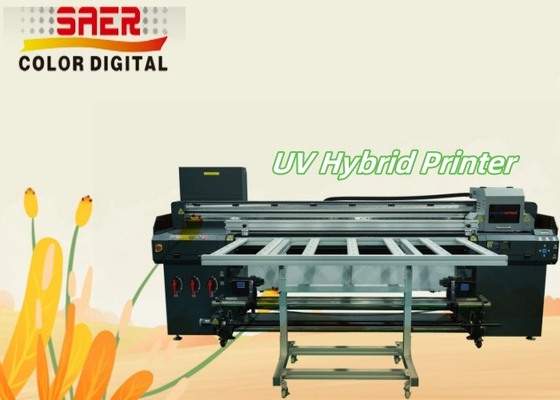 Digitale fabrieksprijs UV hybride printer flatbed & roll to roll UV printer