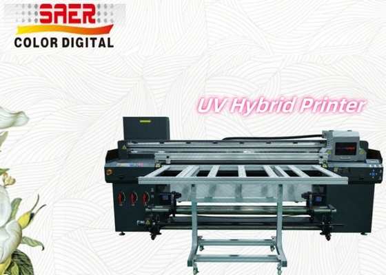 SAER Flatbed And Roll to Roll Hybride UV Sticker Glass Printing Machine