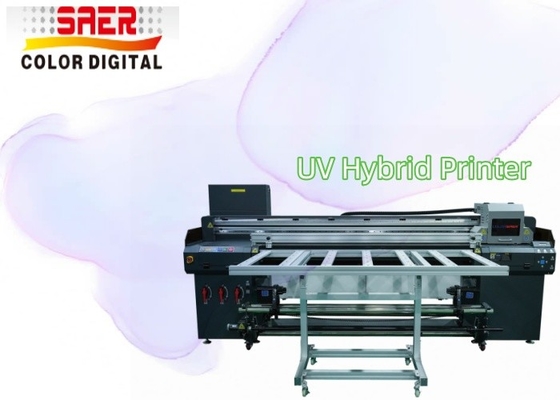 Shanghai leverancier roll-to-roll en flatbed UV hybride printer binnenshuis en buiten digitale drukmachine