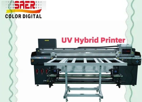 1.8m UV hybride printer breedformaat platbed en roll to roll UV printer Shanghai fabriek