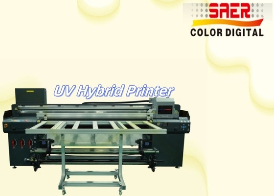 SAER Shanghai Leverancier Flatbed And Roll To Roll UV Hybrid Printer CMYKW Vernis