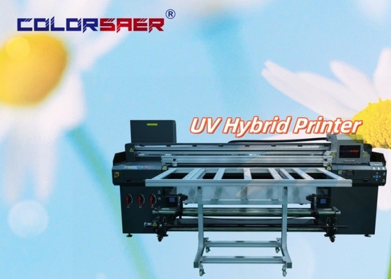 1.8m grootformaat UV-drukmachine platbed en Roll to roll all-in-one hybride UV plotter