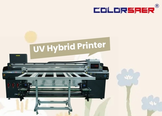 1.8m grootformaat platbed en roll to roll UV hybride printer voor verschillende materialen