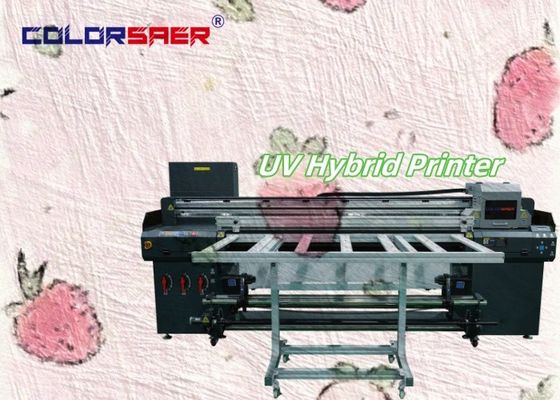 Automatische industriële UV-drukmachine platbed en roll to roll UV hybride plotter