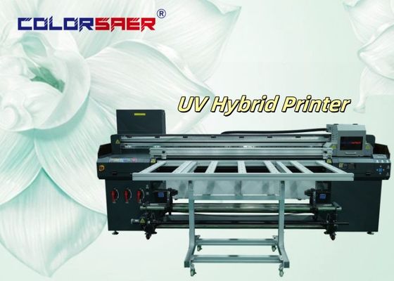 1.8m breed 3/4 printkoppen Digitale UV inkjet hybride printer voor roll to roll en onregelmatige vorm print