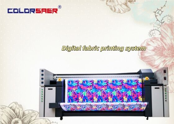 Digitaal textielprint systeem met 3 Epson printkoppen, 2200mm maximale materiaalbreedte en dubbele CMYK-kleuren voor stof- en vlaggenprint