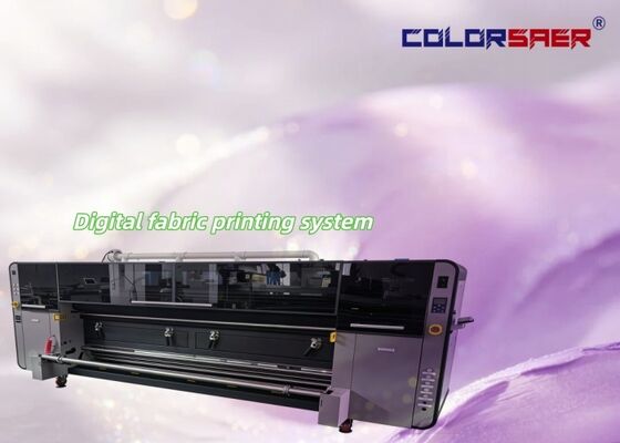 CMYK 4 kleuren Direct to fabric printer SAER CSR3200 groot formaat inkjet textielprint systeem met 4 KJ4B-QL printkoppen