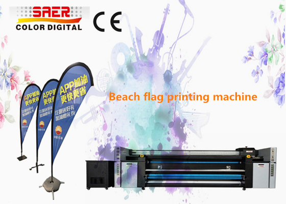 Strandvlag/de Vlag het Systeemmachine Dubbele CMYK van de Stoffendruk van de Scheurdaling
