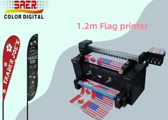 1.2m All-in-one vlagdruksysteem / vlagdruksysteem voor het maken van aangepaste vlaggen voor veren / tranen / rugzakvlaggen