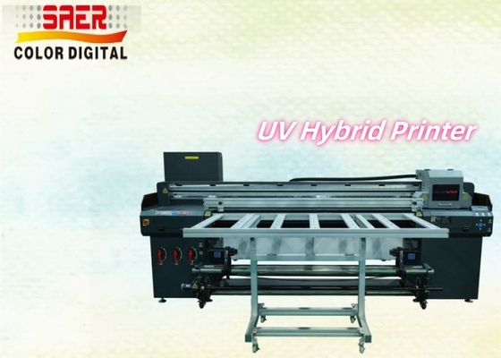 1.8m UV hybride printer met tafel groot formaat roll to roll & flatbed met hoge resolutie printkop