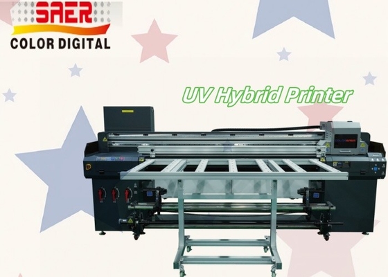 UV-printer groot formaat 1,8 m hybride UV-rol om te rollen en platbed all-in-one printer