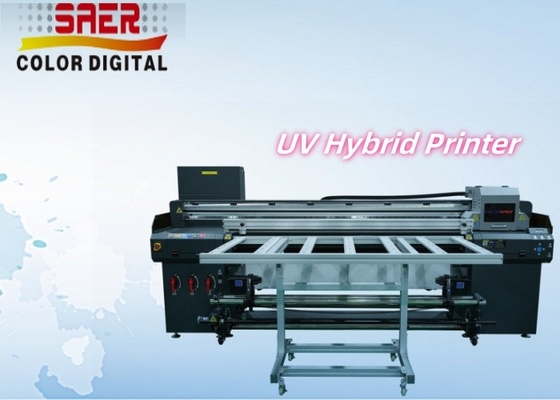 UV-printer groot formaat 1,8 m hybride UV-rol om te rollen en platbed all-in-one printer