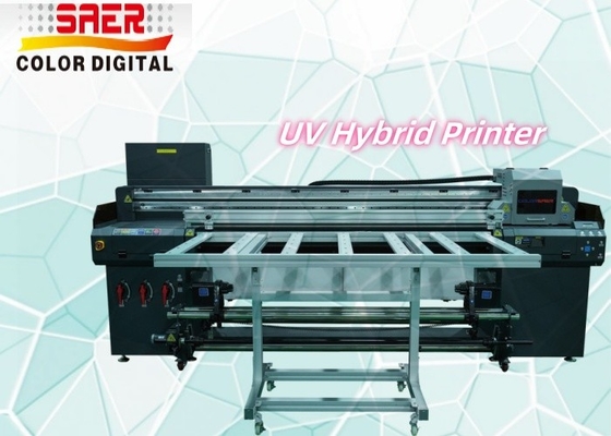 Digitale UV-flatbed-drukmachine behangbanner poster hybride led inkjet UV roll to roll & flatbed
