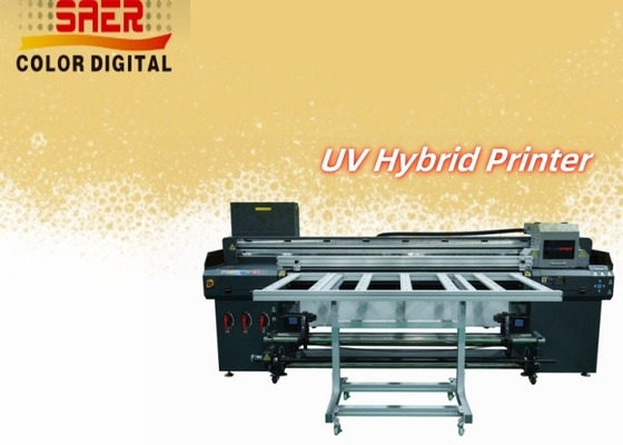 Hybride UV-printer voor verschillende materialen PVC / Soft Film / Leer Printing Waterdicht Krabbelvast 1.8m UV-printer