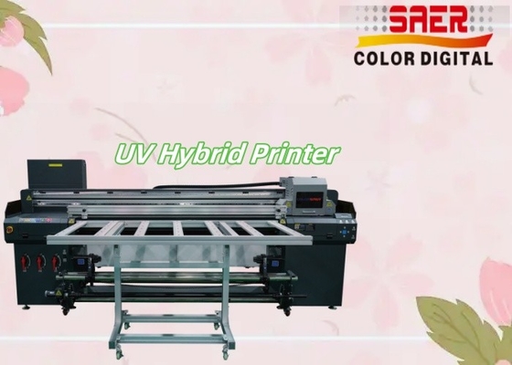SAER Flatbed And Roll to Roll Hybride UV Sticker Glass Printing Machine