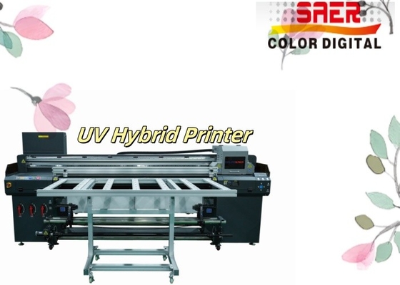 Kleine bedrijven Flatbed en Roll to Roll UV Hybrid Printer voor keramische tegels Hout Aluminium
