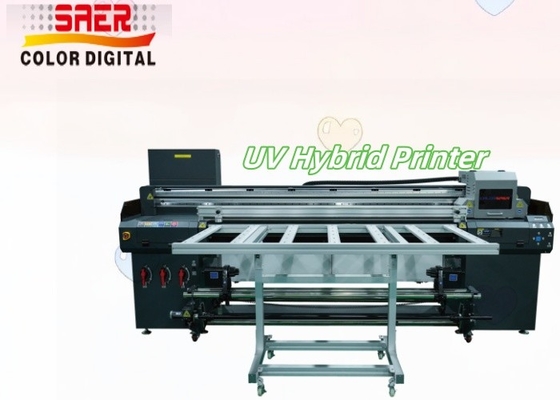 Shanghai leverancier roll-to-roll en flatbed UV hybride printer binnenshuis en buiten digitale drukmachine