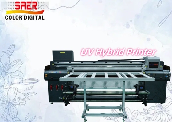 UV-hybride printer 3 of 4 koppen Wide Format Inkjet Printer Flatbed en Roll to Roll UV Printing Machine
