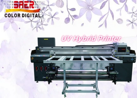UV-hybride printer 3 of 4 koppen Wide Format Inkjet Printer Flatbed en Roll to Roll UV Printing Machine
