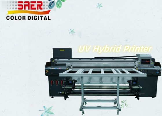 1.8m Wide Format Inkje CMYKW Hout Vinyl Roll Sticker Karton UV Hybride printer