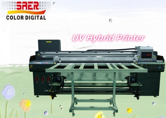 1.8m Wide Format Inkje CMYKW Hout Vinyl Roll Sticker Karton UV Hybride printer