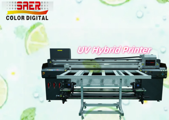 Automatische digitale UV-hybride inkjetplotter Nieuwe staat Roll to Roll en Flatbed UV hybride printer