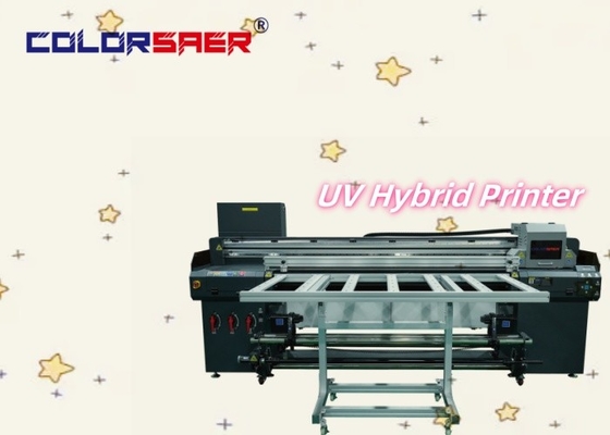 Automatische digitale UV-hybride inkjetplotter Nieuwe staat Roll to Roll en Flatbed UV hybride printer