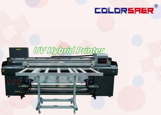 1.8m grootformaat UV-drukmachine platbed en Roll to roll all-in-one hybride UV plotter