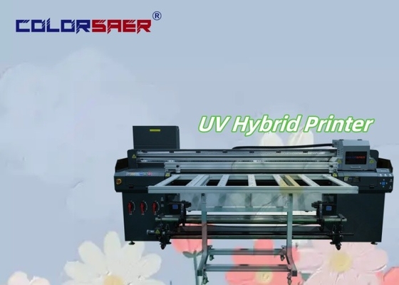 1.8m grootformaat platbed en roll to roll UV hybride printer voor verschillende materialen