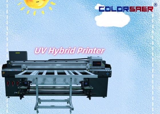 Warme verkoop 1,8 m UV hybride printer CMYKW lak artistiek printen UV platbed en roll to roll printer