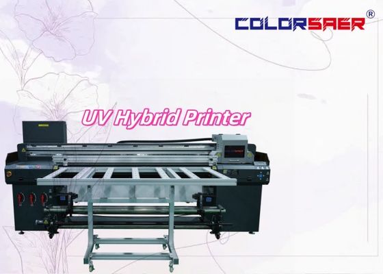Hoge capaciteit breedformaat multifunctionele inkjet flatbed en roll to roll UV hybride printer