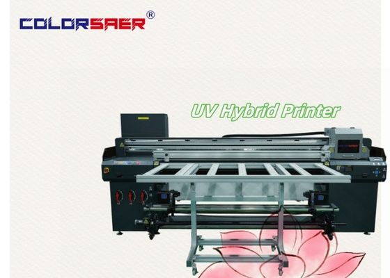Hoge capaciteit breedformaat multifunctionele inkjet flatbed en roll to roll UV hybride printer