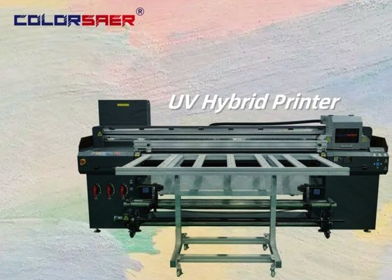 180cm Printbreedte UV Roll to Roll & Flatbed Hybrid Printer met 3pcs of 4pcs printkop optinal CMYK lak