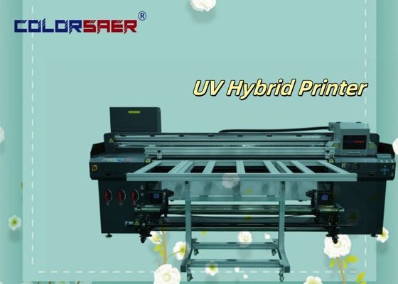 Flatbed en rollen om te rollen allemaal in één UV Hybrid Printer 6 voet UV plotter