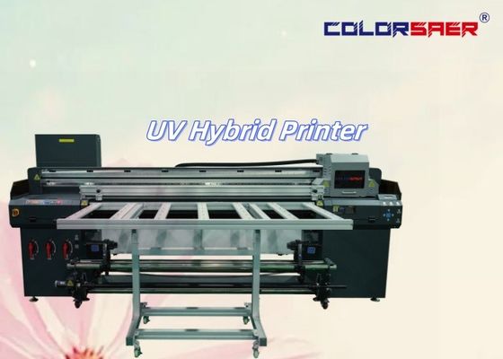 Flatbed en rollen om te rollen allemaal in één UV Hybrid Printer 6 voet UV plotter