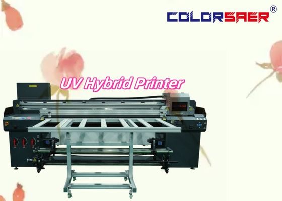 Automatische industriële UV-drukmachine platbed en roll to roll UV hybride plotter