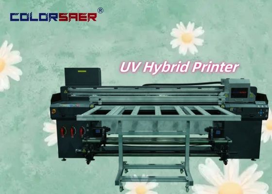 Kleur digitale snelheid UV printer Flatbed & Roll To Roll UV Hybrid Printing Machine