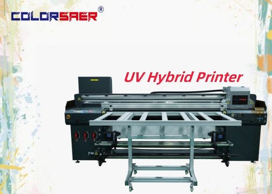1.8m breed 3/4 printkoppen Digitale UV inkjet hybride printer voor roll to roll en onregelmatige vorm print