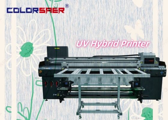 UV-hybride printer Flatbed en Roll to Roll Plotter voor metaal hout glas leer doek Flex banners vinyl
