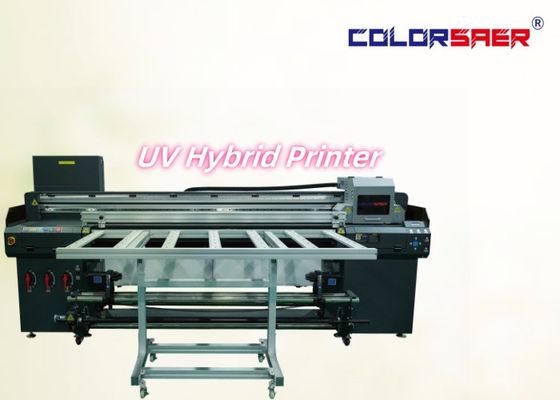 Digitale hoge kwaliteit platbed en roll to roll UV hybride printer teken printmachine