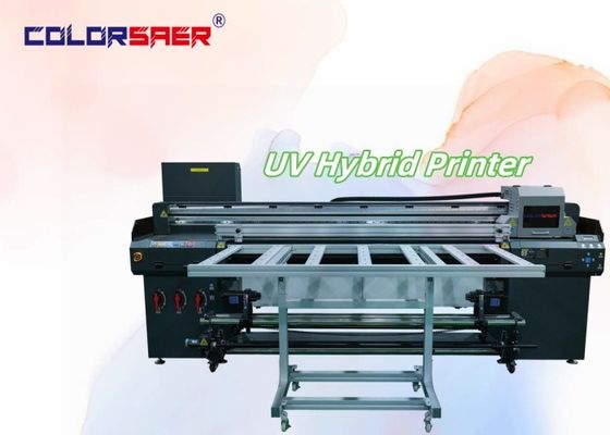 Digitale hoge kwaliteit platbed en roll to roll UV hybride printer teken printmachine