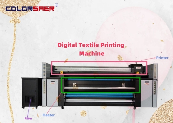 SAER i3200 2200mm Digitale Textielprinter met 6kw Verwarmer