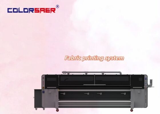 SAER COLOR Inkjet Print Systeem voor Katoen en Polyester Stof Rol-naar-Rol Textiel Printer met 4 Industriële Printkoppen