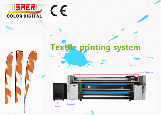 1400DPI textielinkjet-Druksysteem met de Hoofden van de 4 Stukkendruk