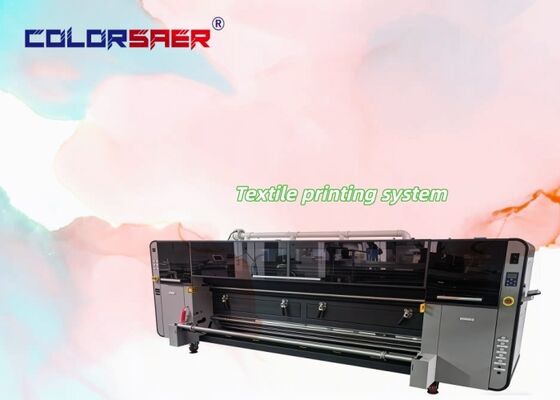 SAER CMYK 4 kleuren Digitaal Textiel Print Systeem Roll to Roll Stoffen Plotter Met Pigment Ink & Sublimatie Ink